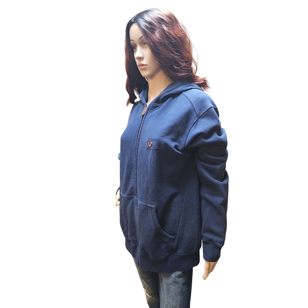 True Religion Navy Blue Zip-Up Hoodie - Picture 3 of 4